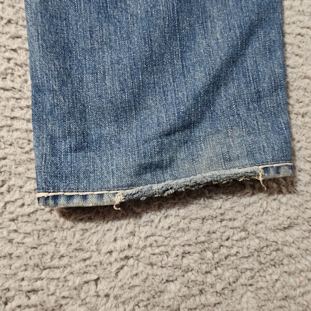 Vintage True Religion Denim Blue Jeans Men's Size 44x34 Point Guard Thick Stitch